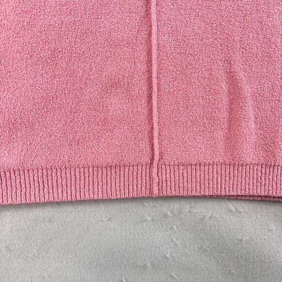 We The Free People Sweater Womens Large Pink Cropped  Pullover Knit V Neck Nubby - Picture 2 of 8